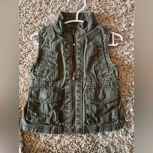 Crewcuts 2T olive green denim vest